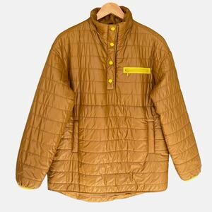 Offline Aerie Oversized Popover Puffer Jacket Sz XS Mustard Yellow Quilted